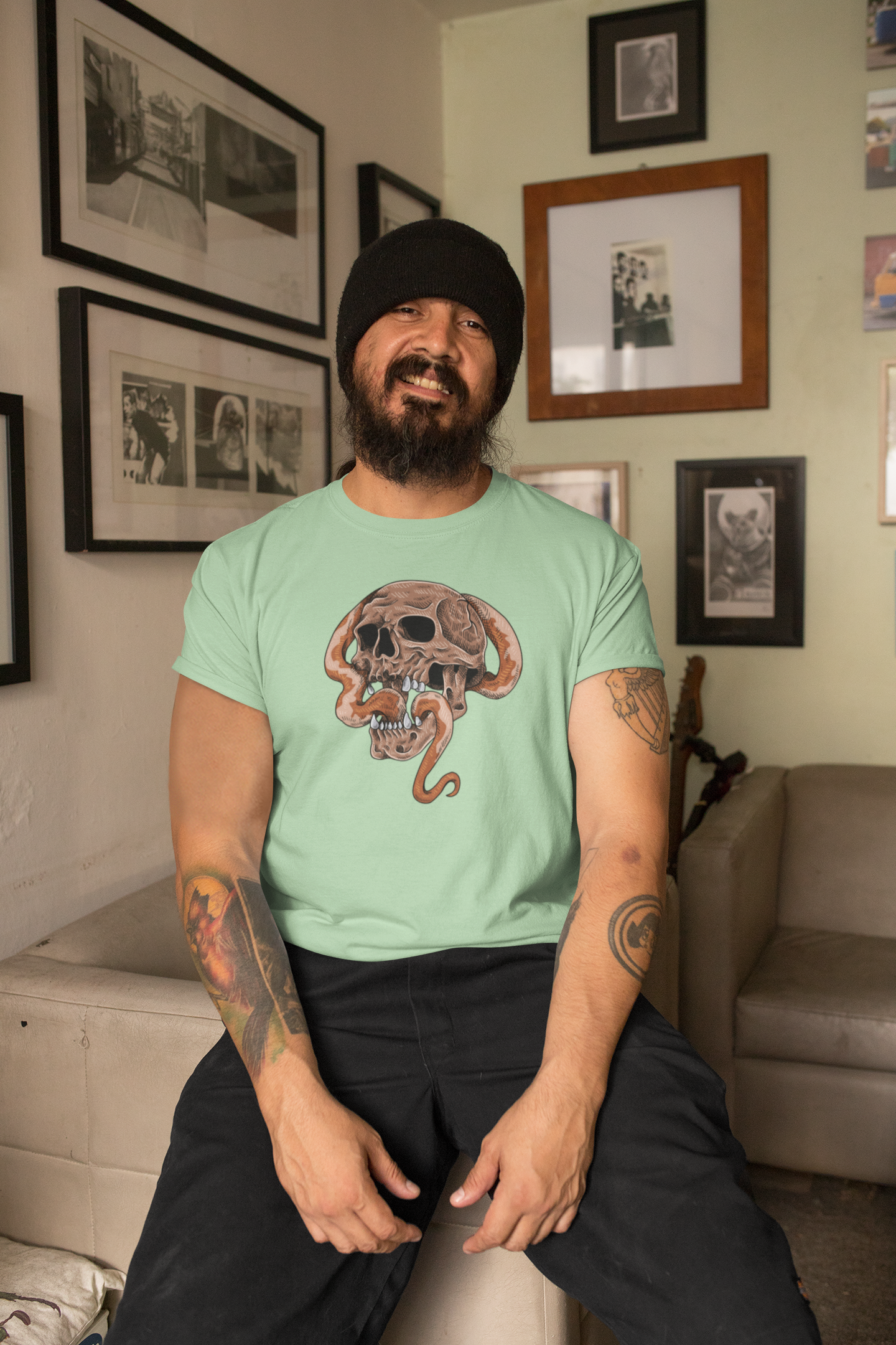 Skull & Snake Cotton T-Shirt