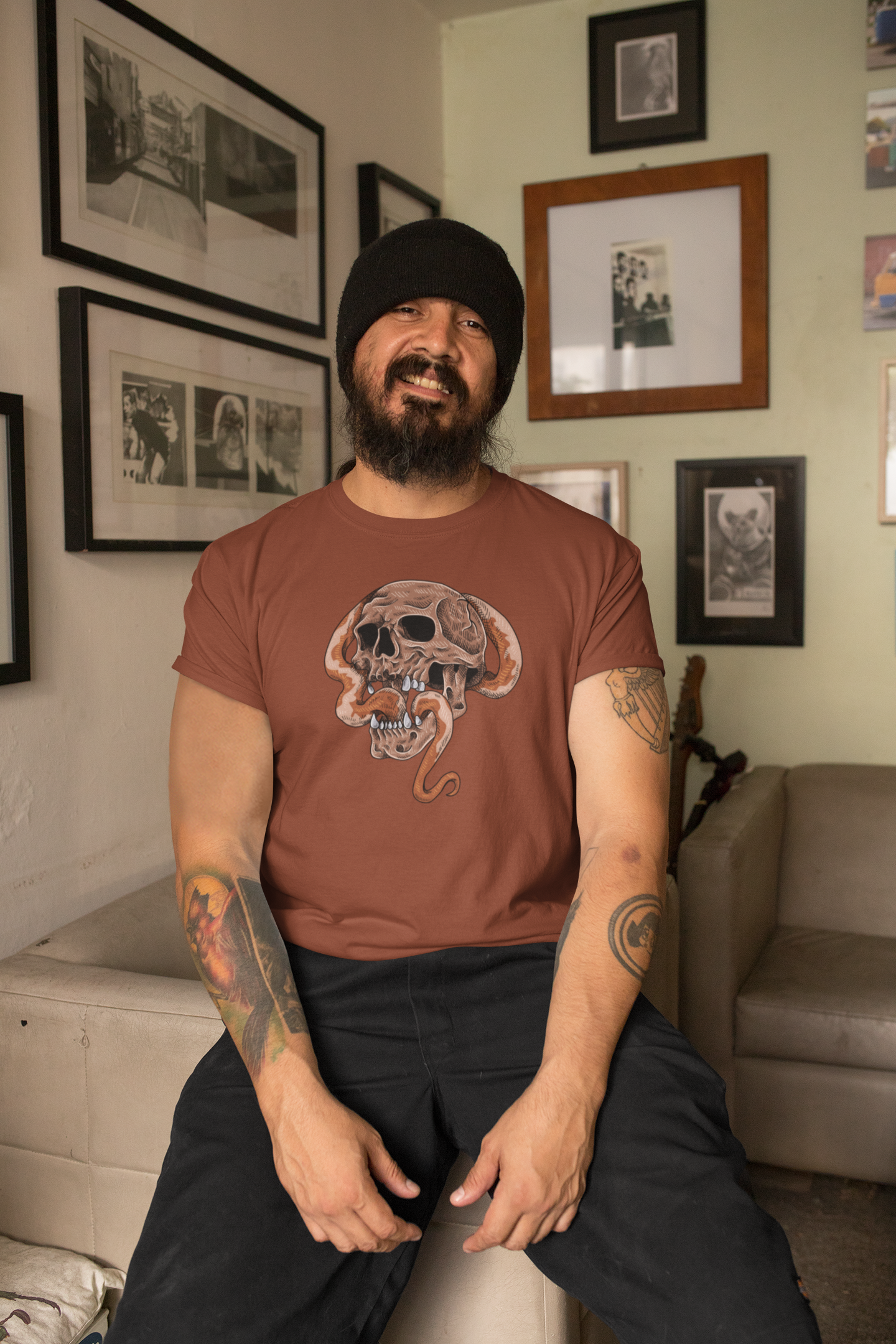 Skull & Snake Cotton T-Shirt