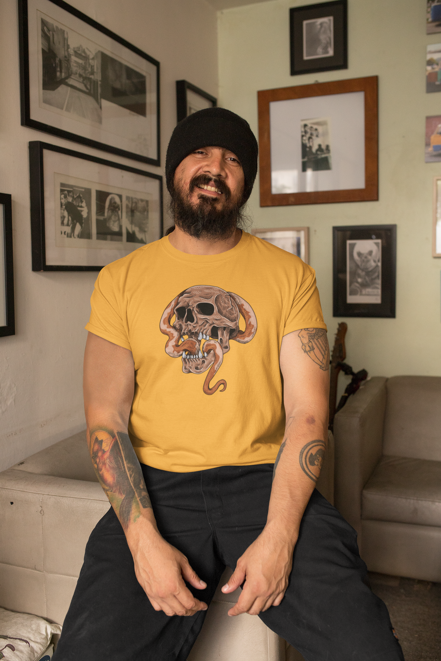 Skull & Snake Cotton T-Shirt