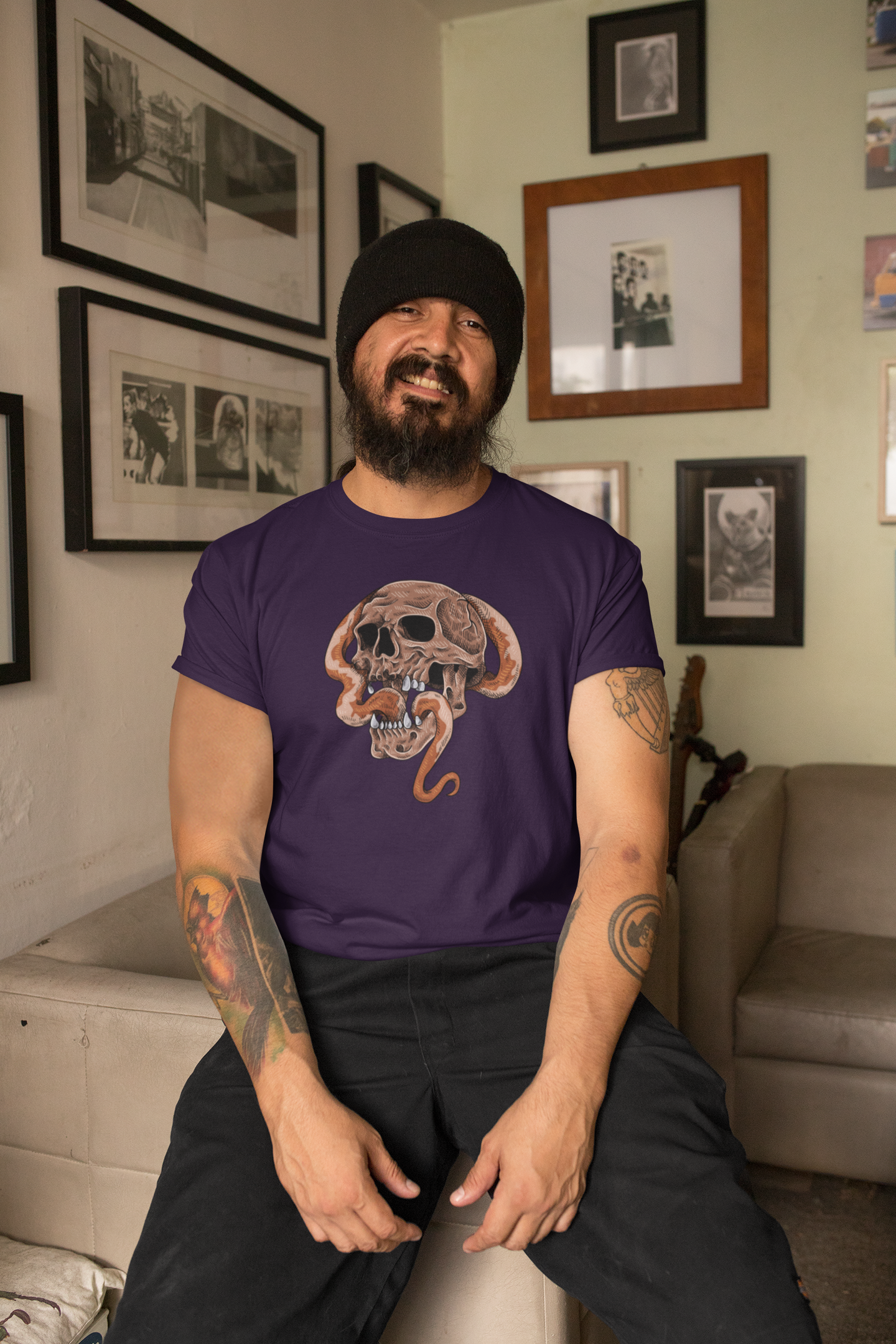 Skull & Snake Cotton T-Shirt