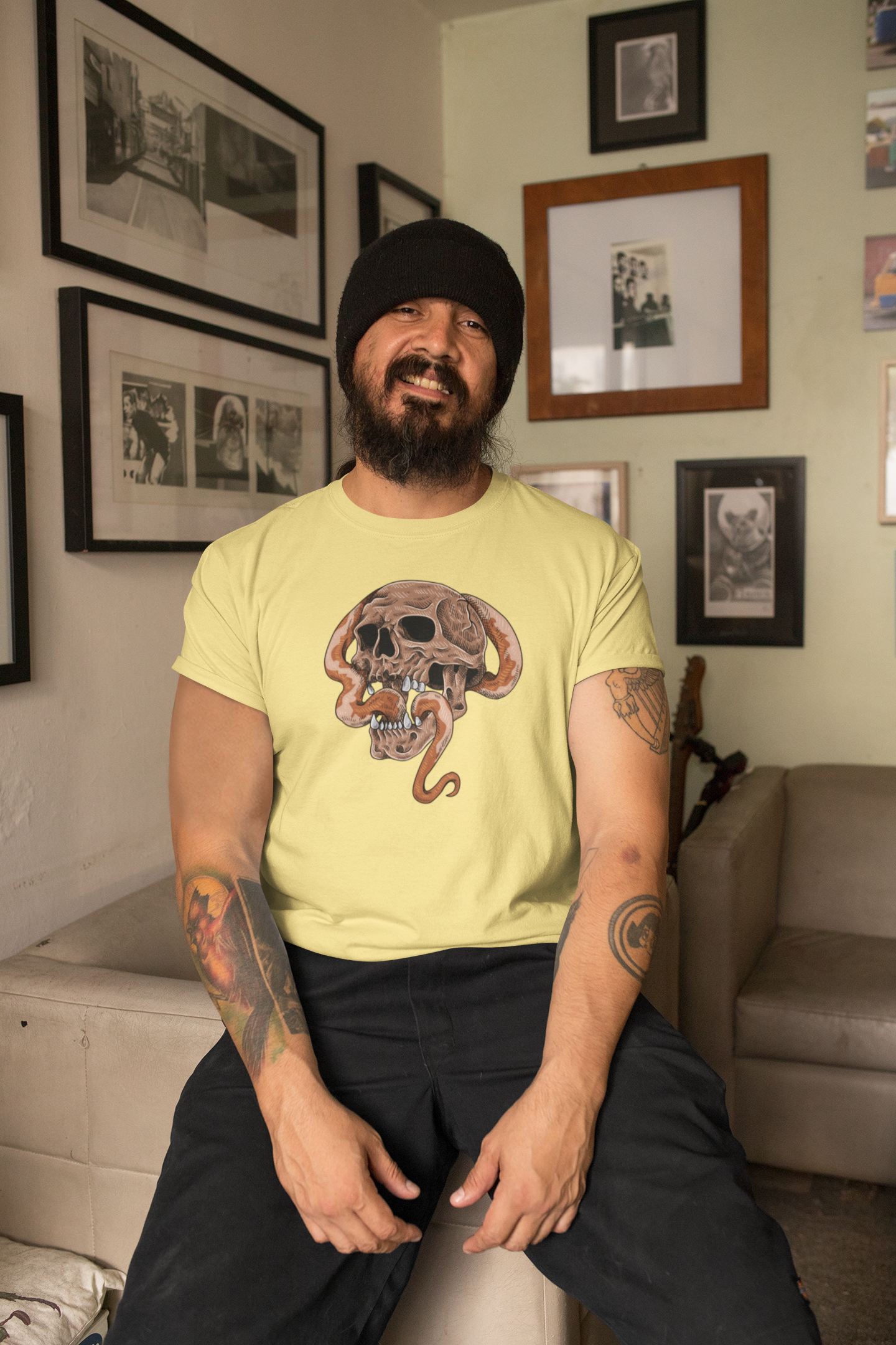 Skull & Snake Cotton T-Shirt