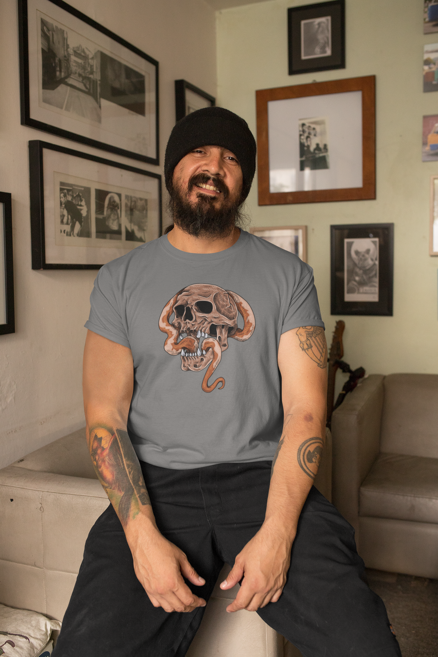 Skull & Snake Cotton T-Shirt