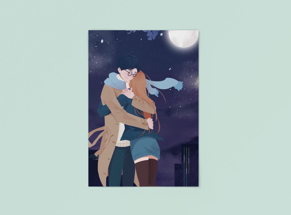 Couple Hug Poster