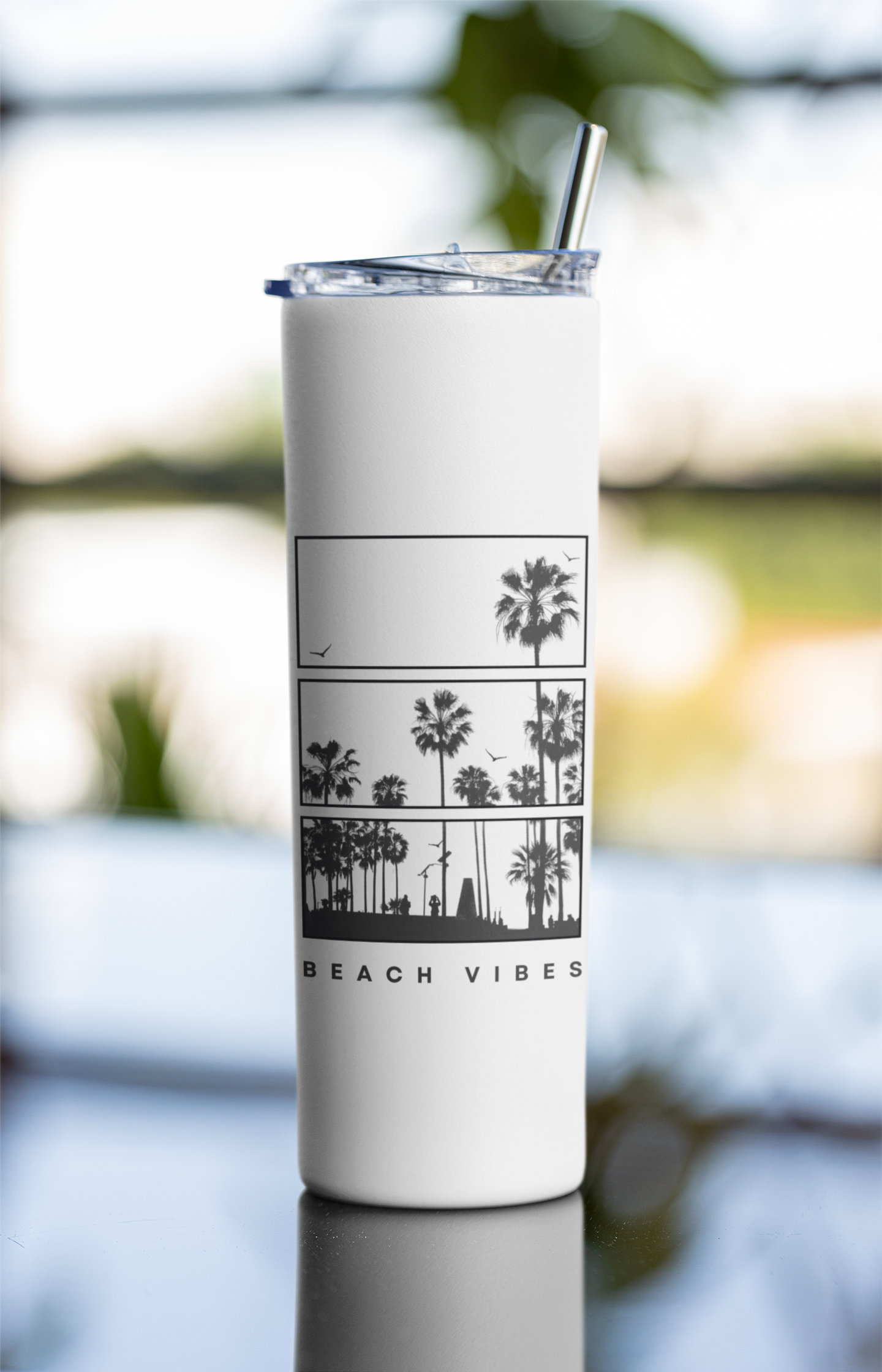 Beach Vibes Printed Tumbler Bottle