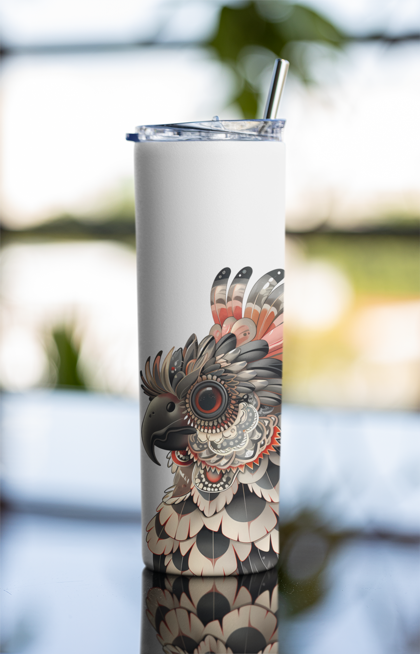 3D Bird Printed Tumbler Bottle