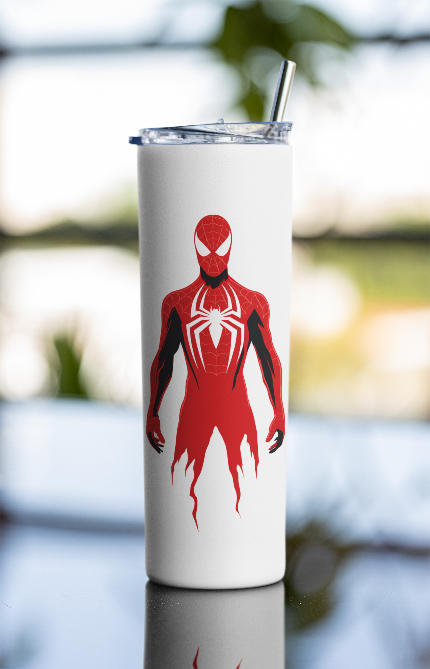 Red Spiderman Printed Tumbler Bottle
