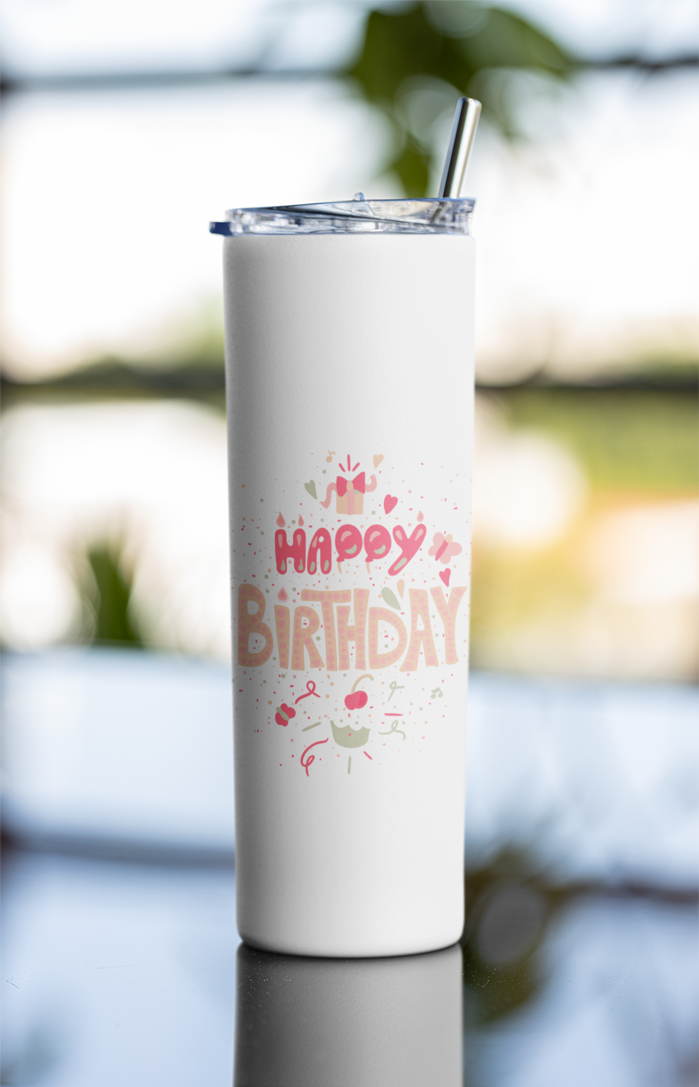 Happy Birthday Printed Tumbler Bottle