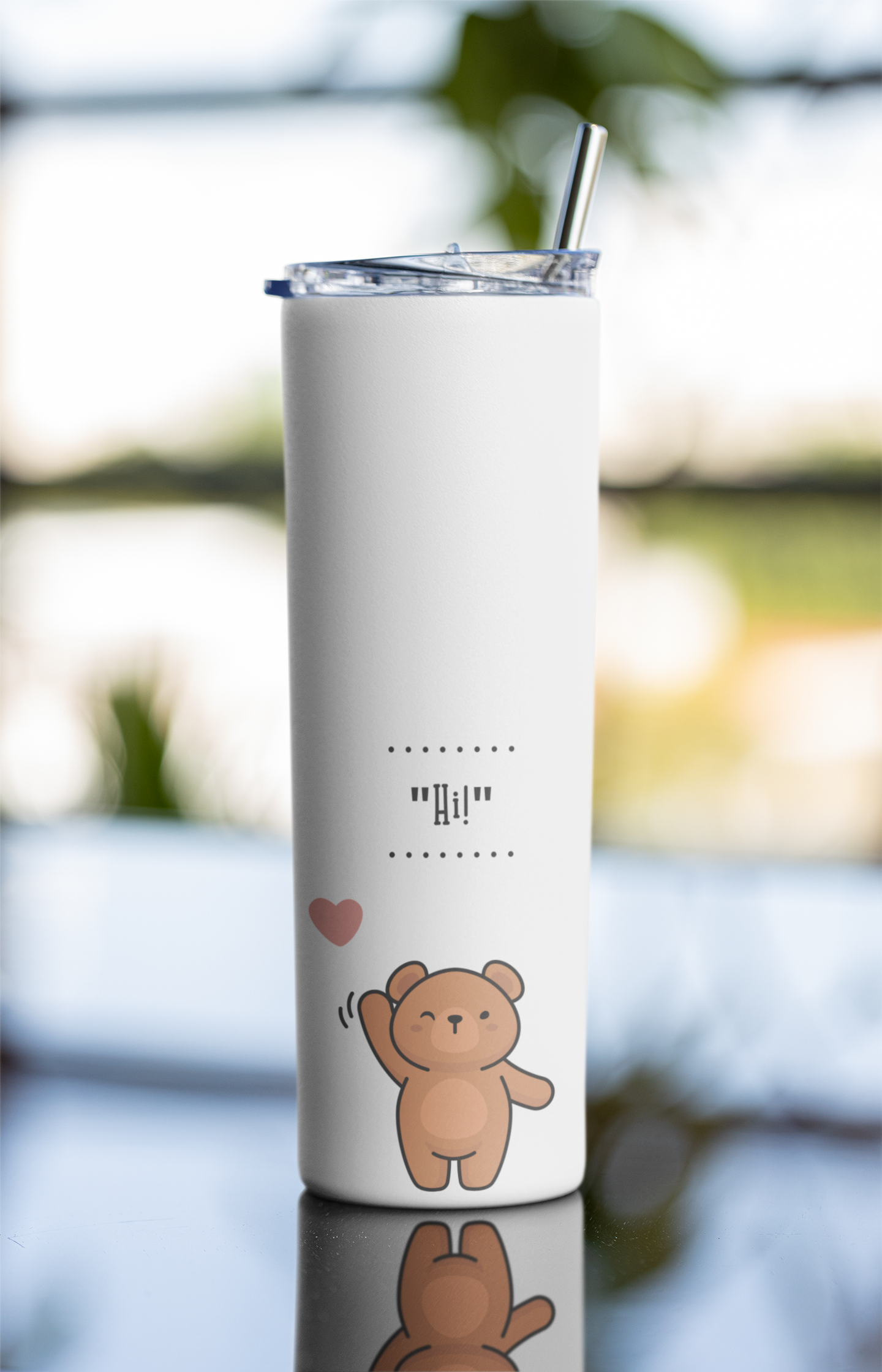 Hi Teddy Printed Tumbler Bottle