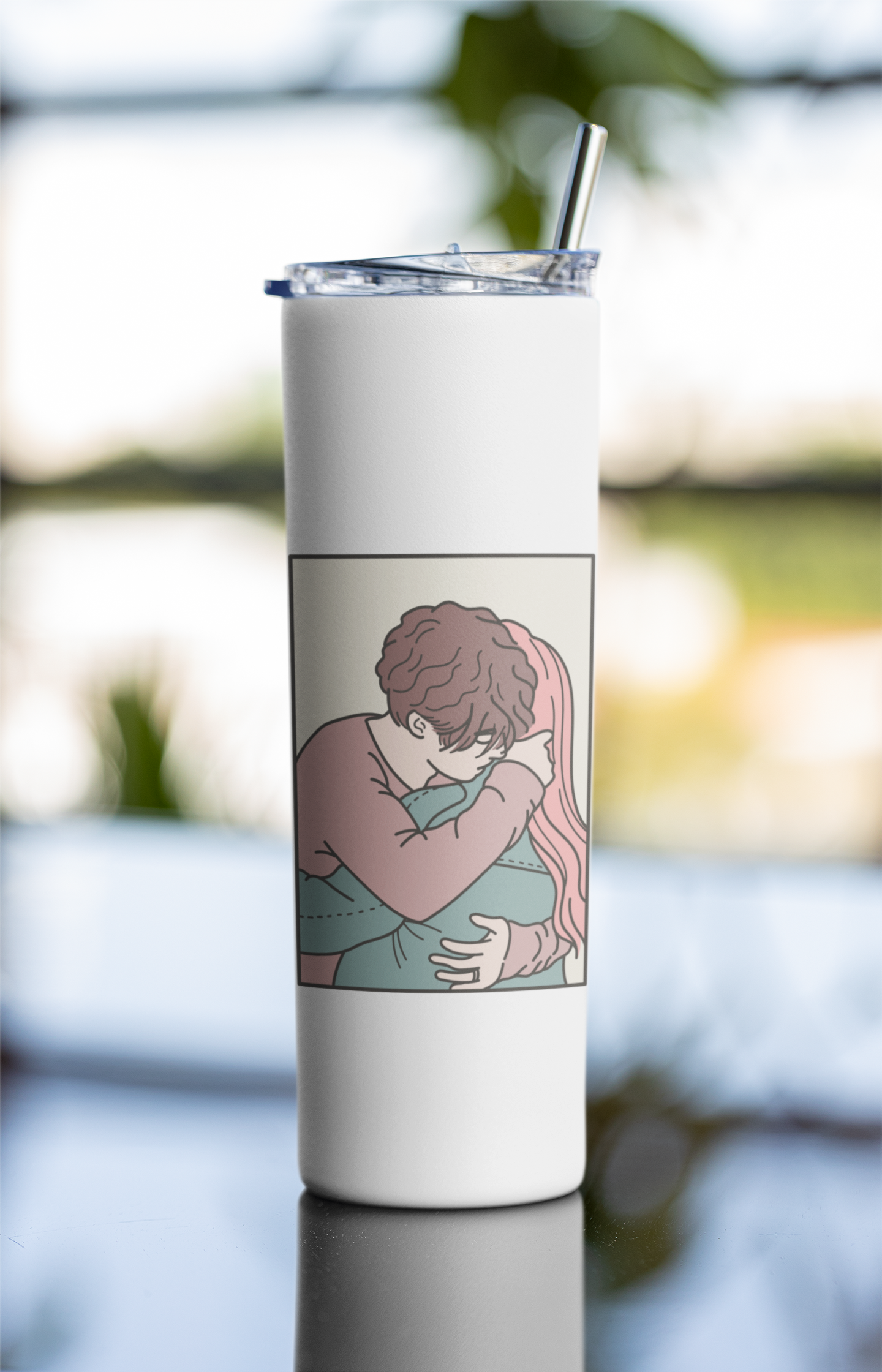 Couple Hug Tumbler Bottle