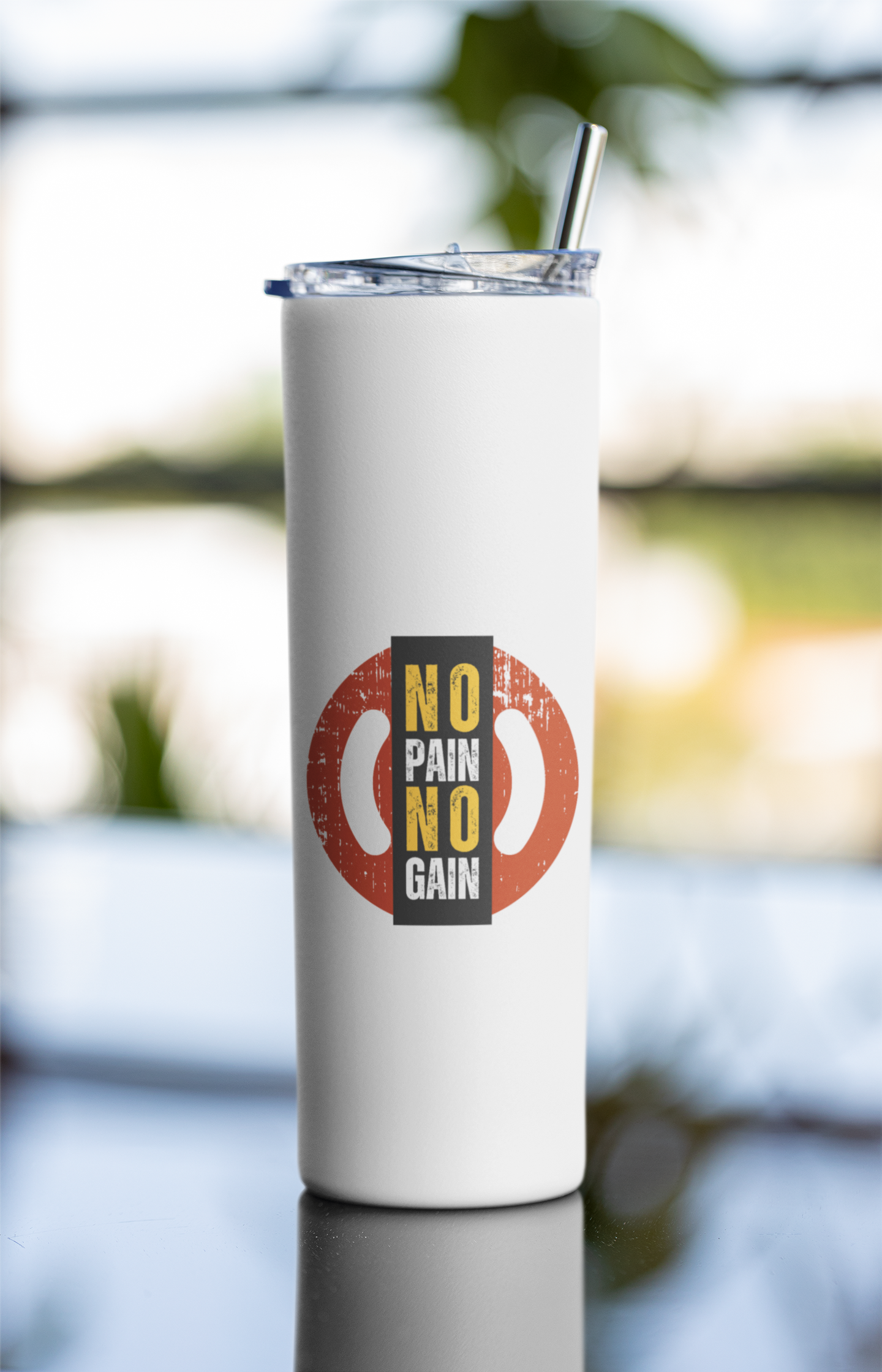 No Pain No Gain Printed Tumbler Bottle