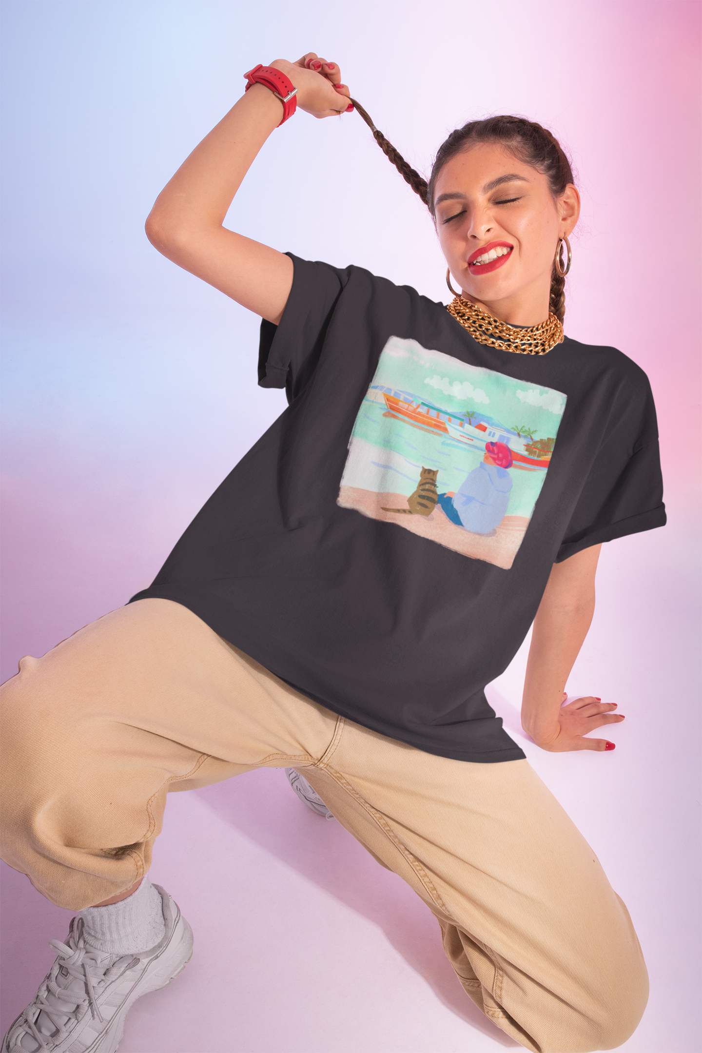 The Cat & Calm Oversized T-Shirt