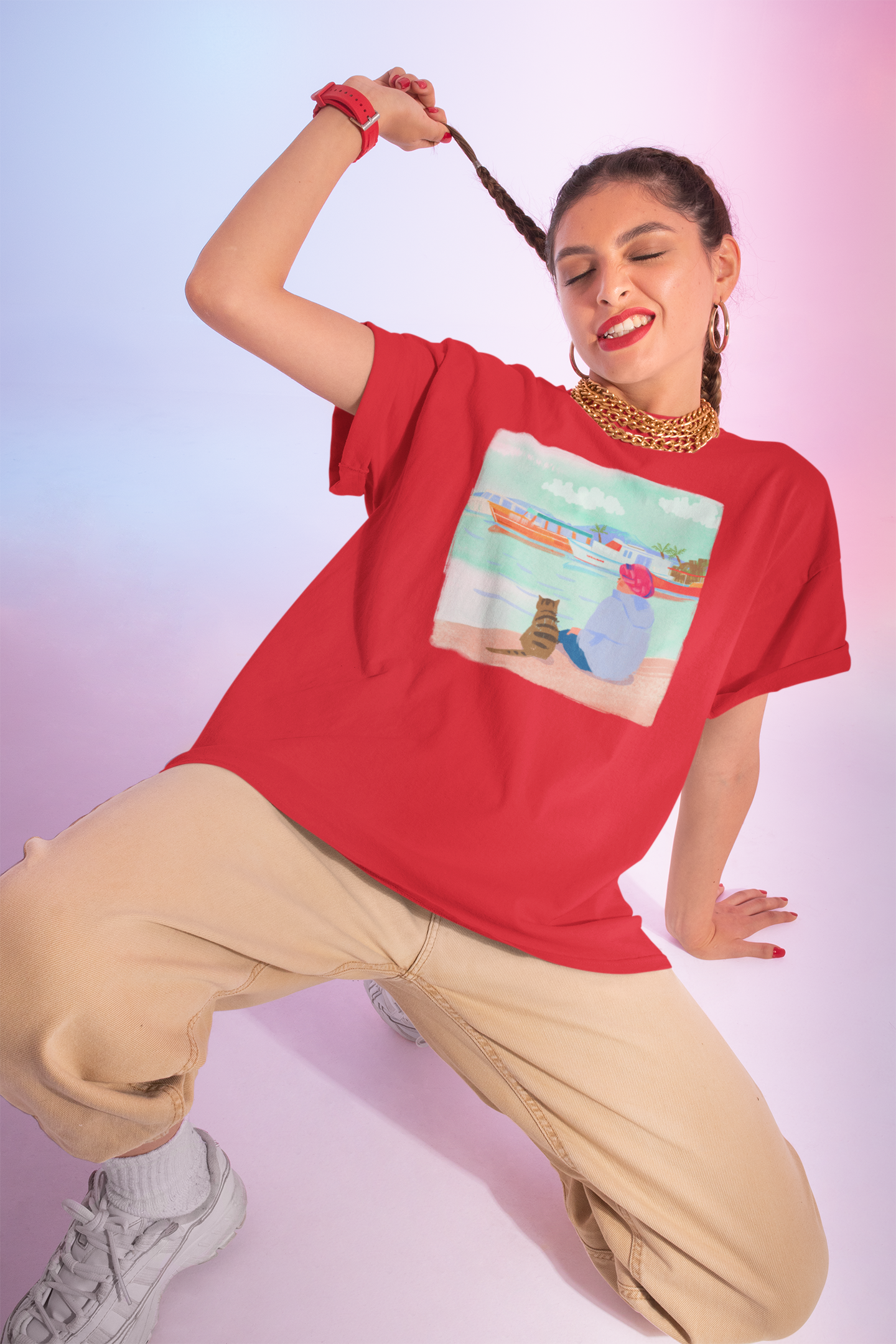 The Cat & Calm Oversized T-Shirt