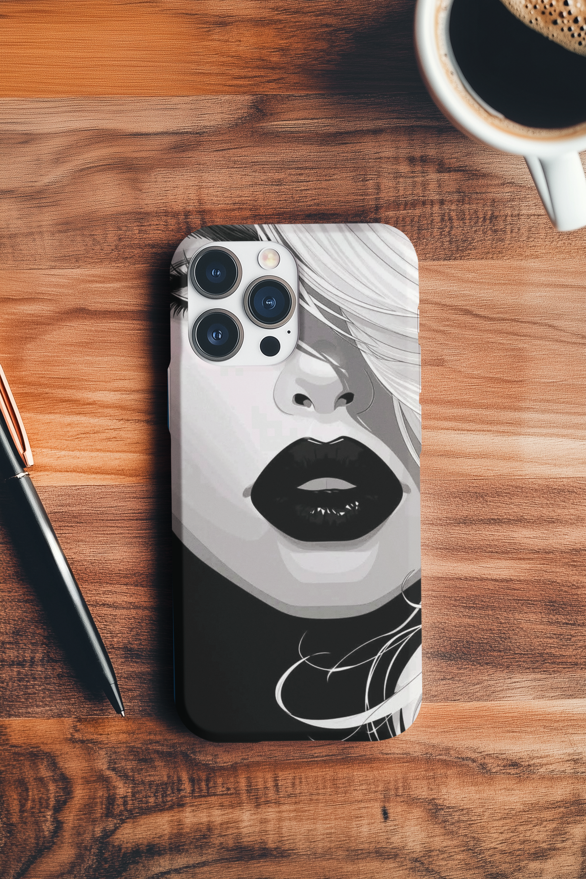 Glossy Lip Back Cover Case For iPhone