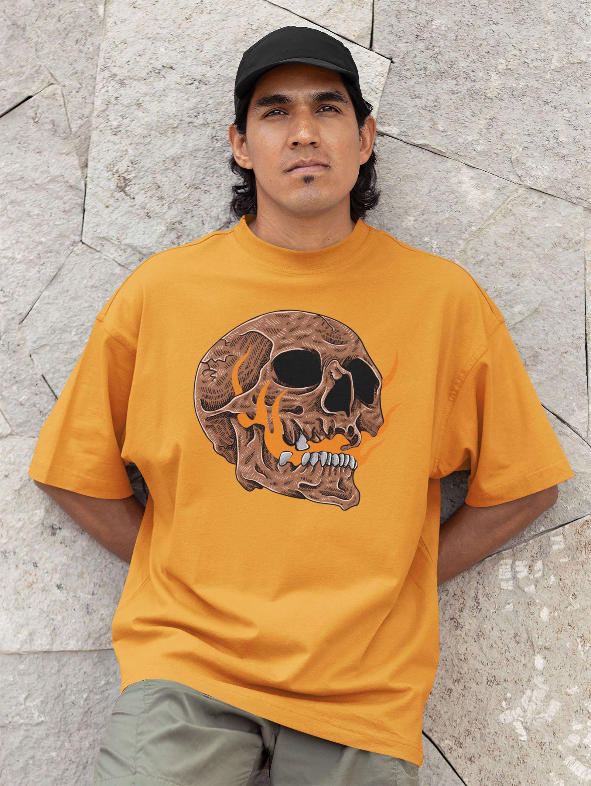 Skull & Fire Oversized T-Shirt
