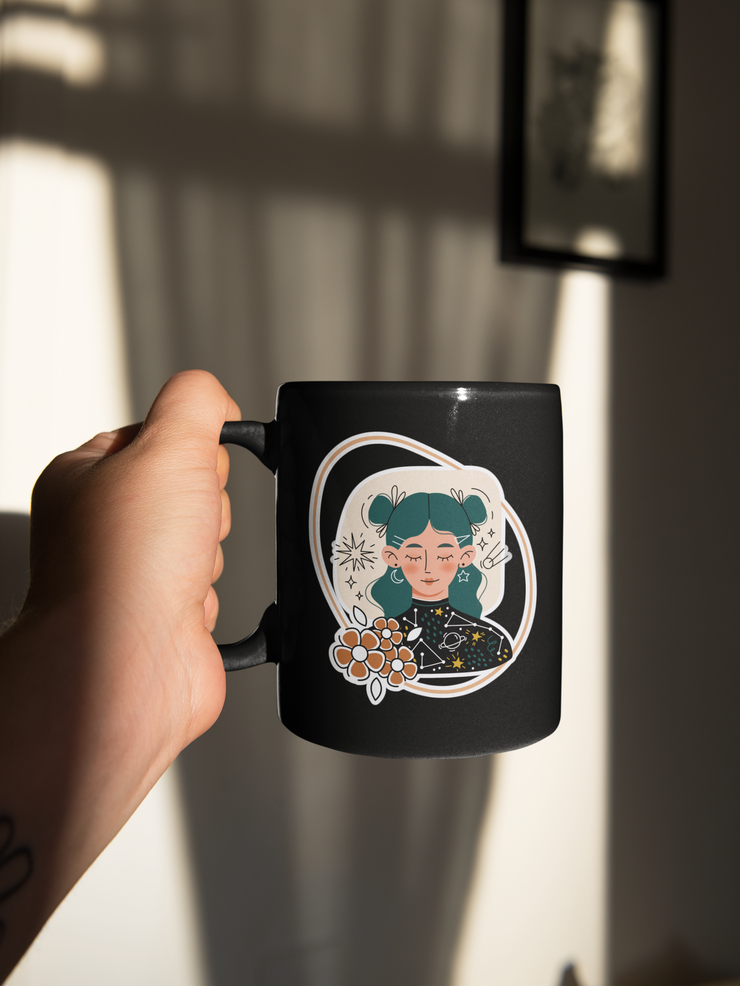 Cute Girl Green Hairs Coffee Mug