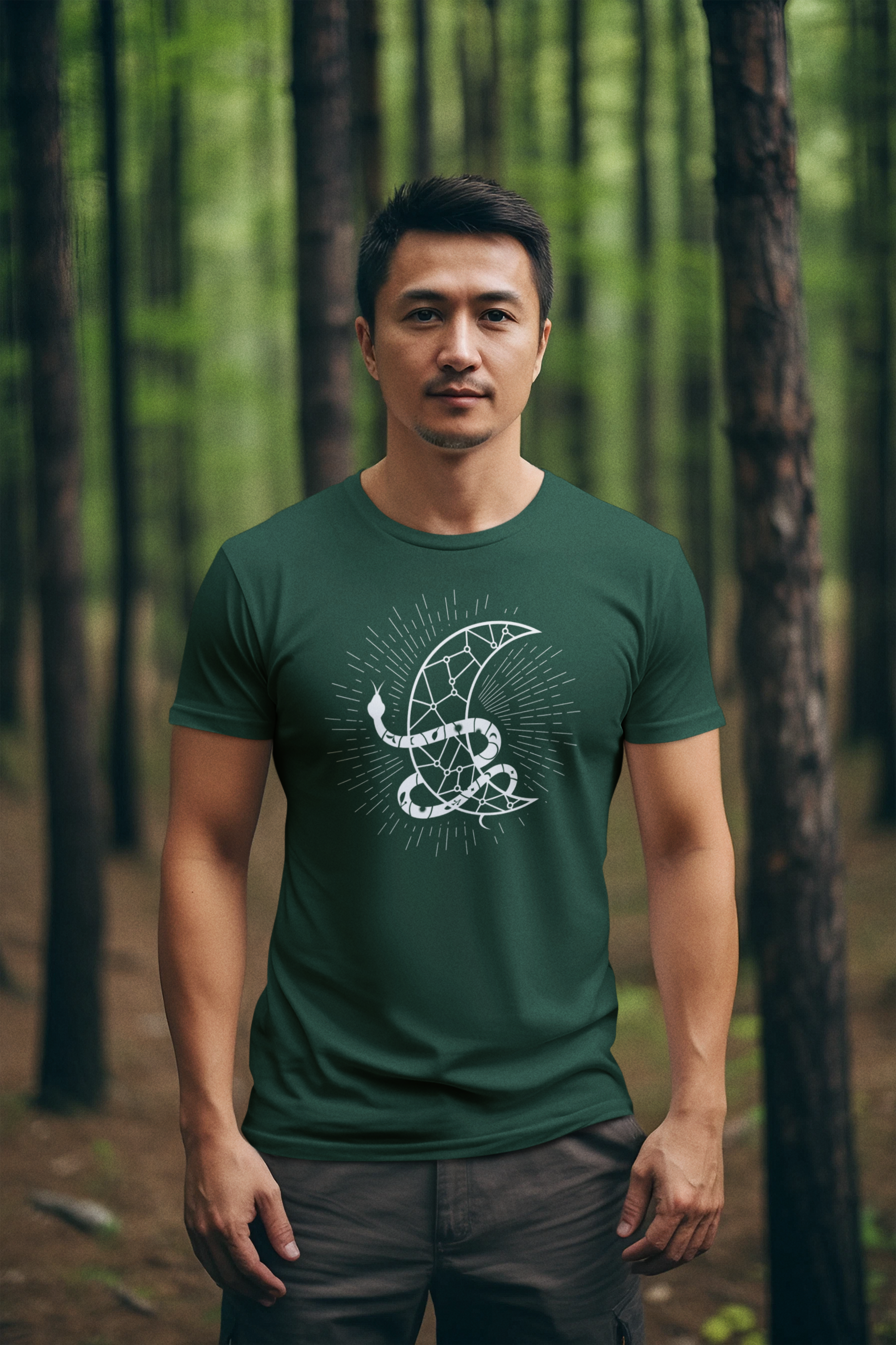 Sanke Around Moon Cotton T-Shirt