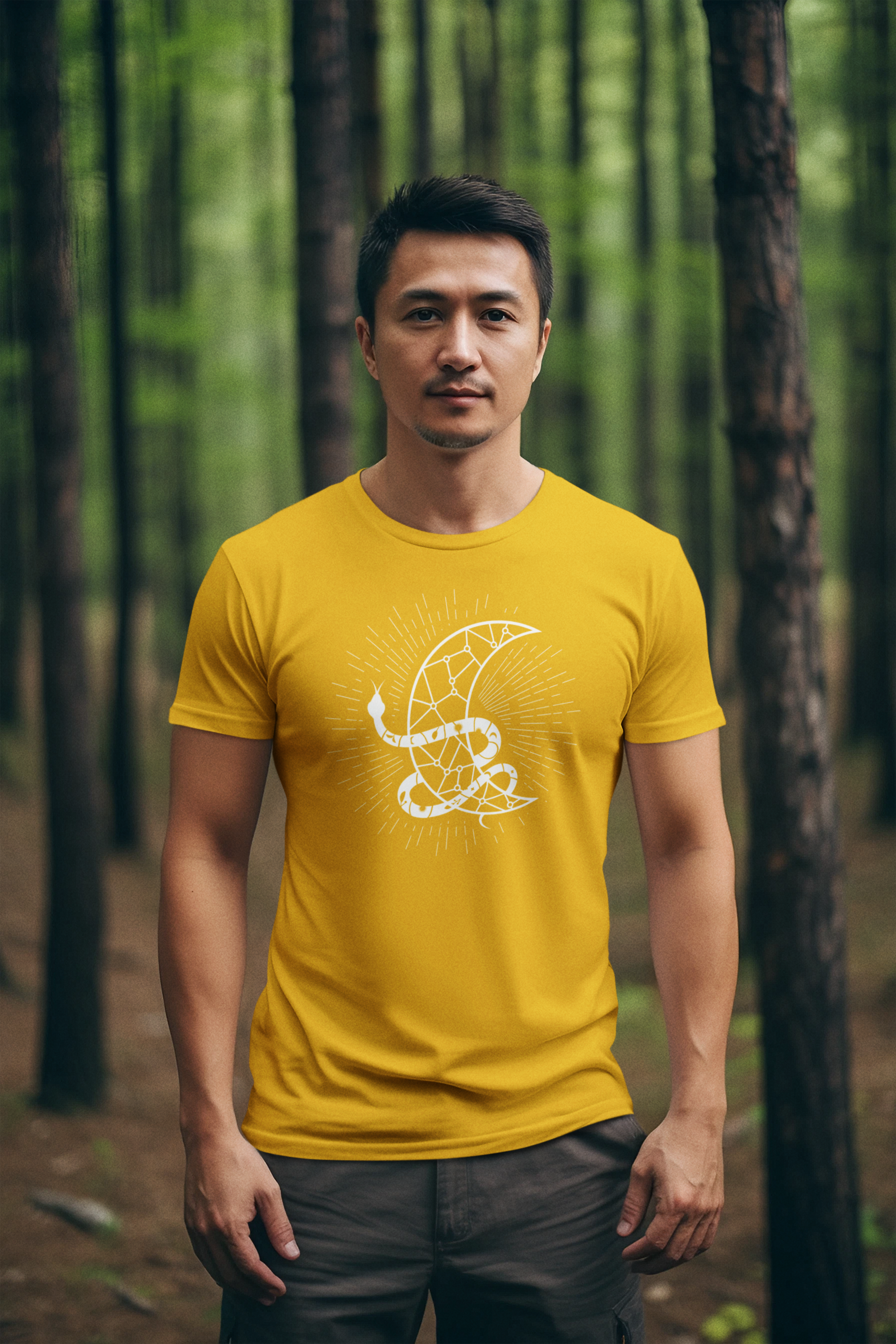 Sanke Around Moon Cotton T-Shirt