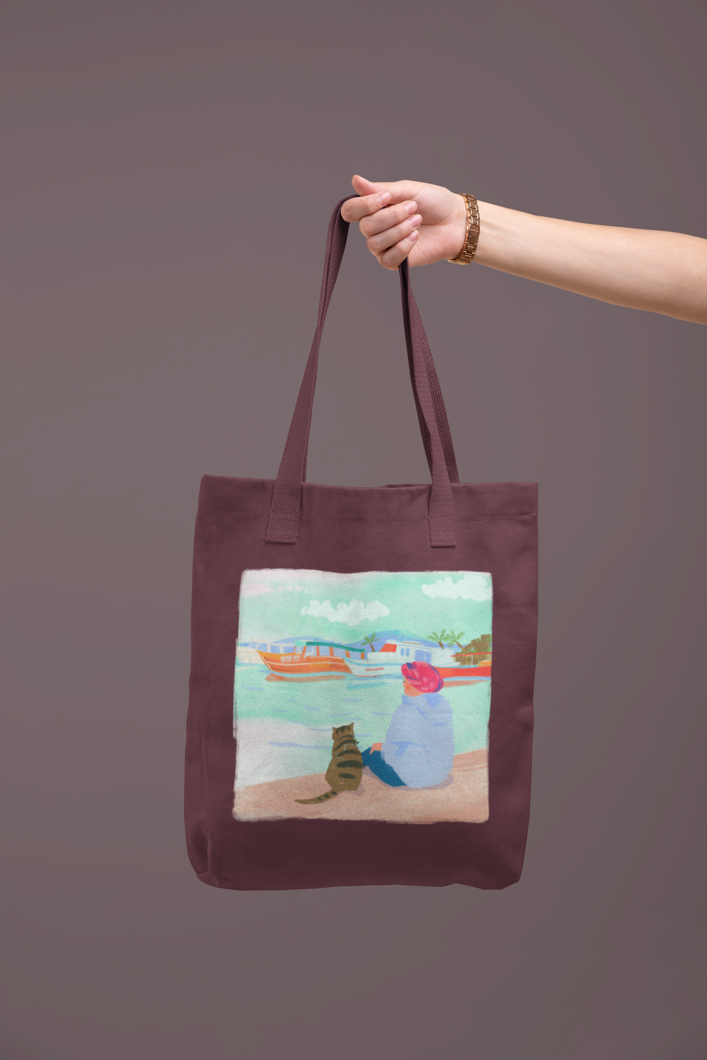 The Cat & The Lady Zipper Tote Bag