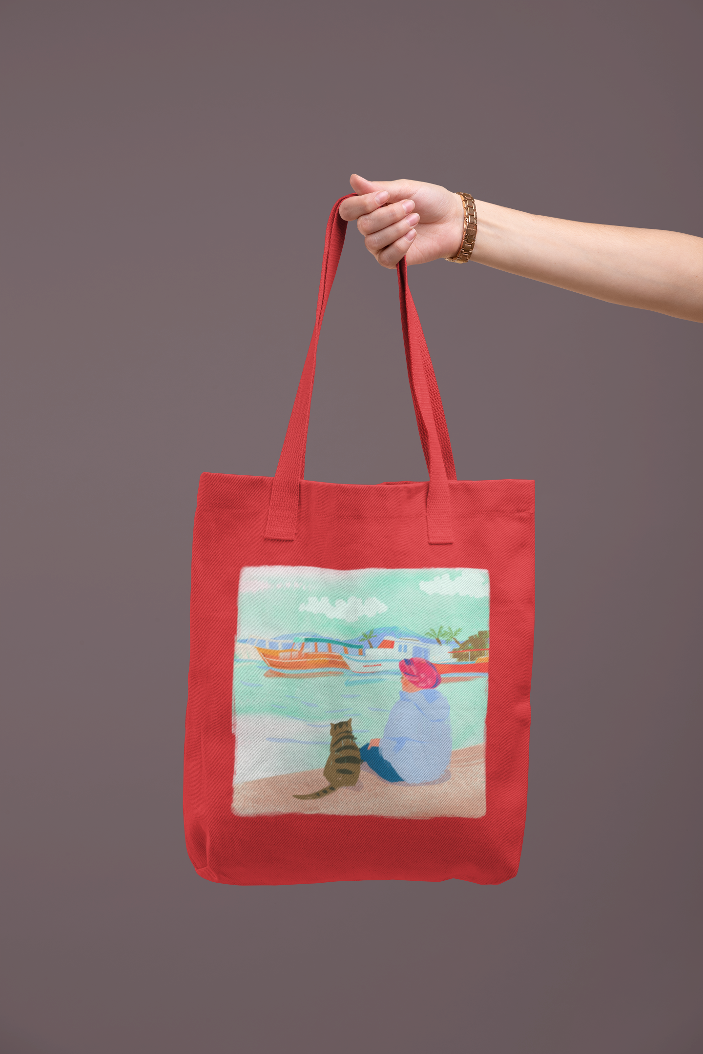 The Cat & The Lady Zipper Tote Bag