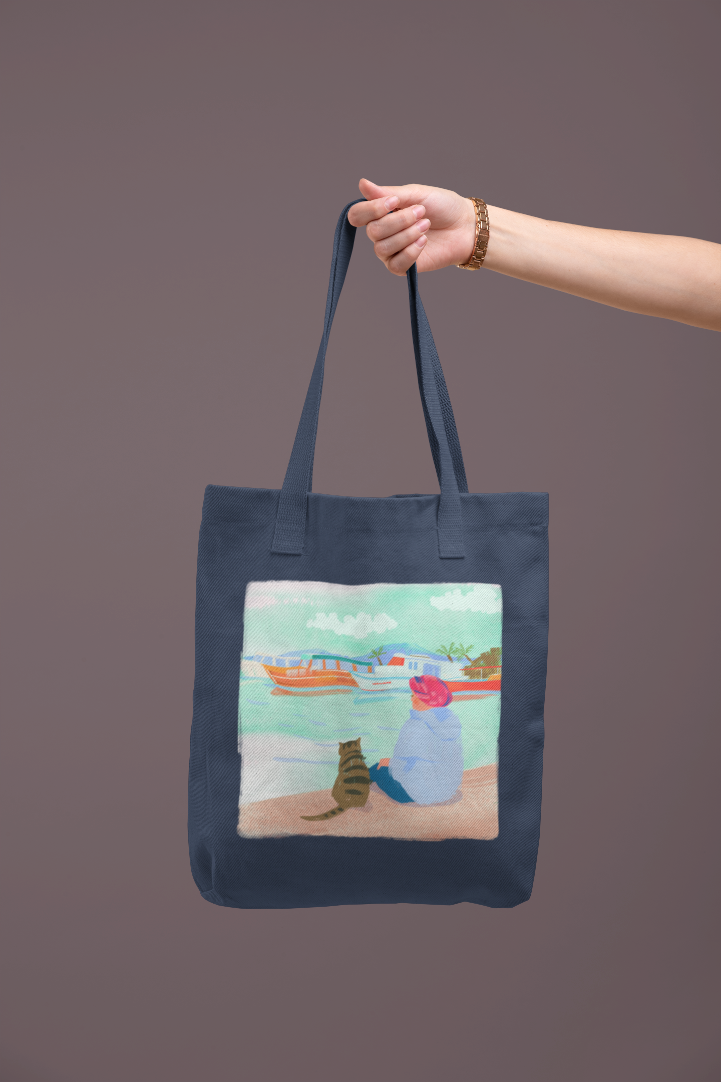 The Cat & The Lady Zipper Tote Bag