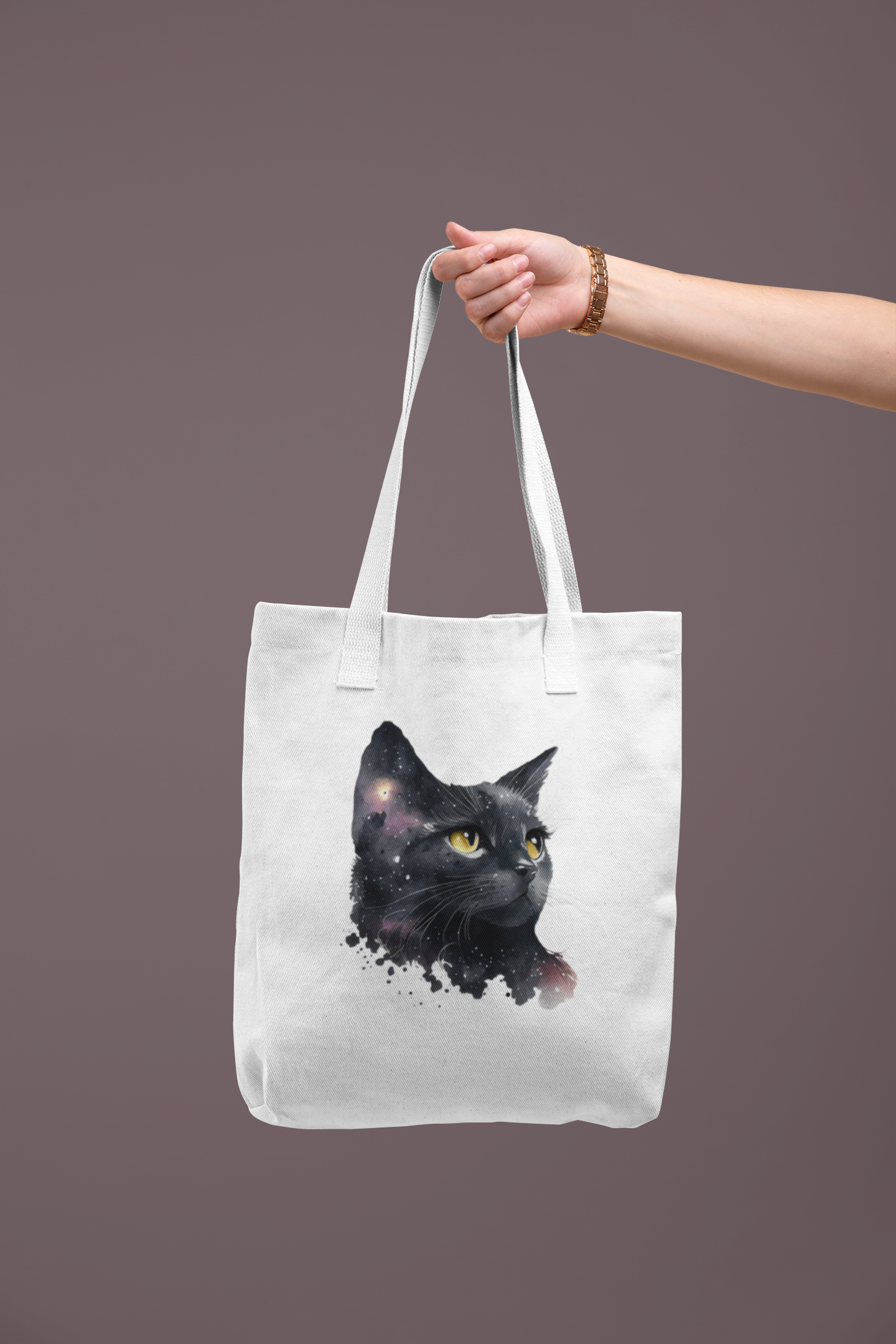Black Cat Zipper Tote Bag