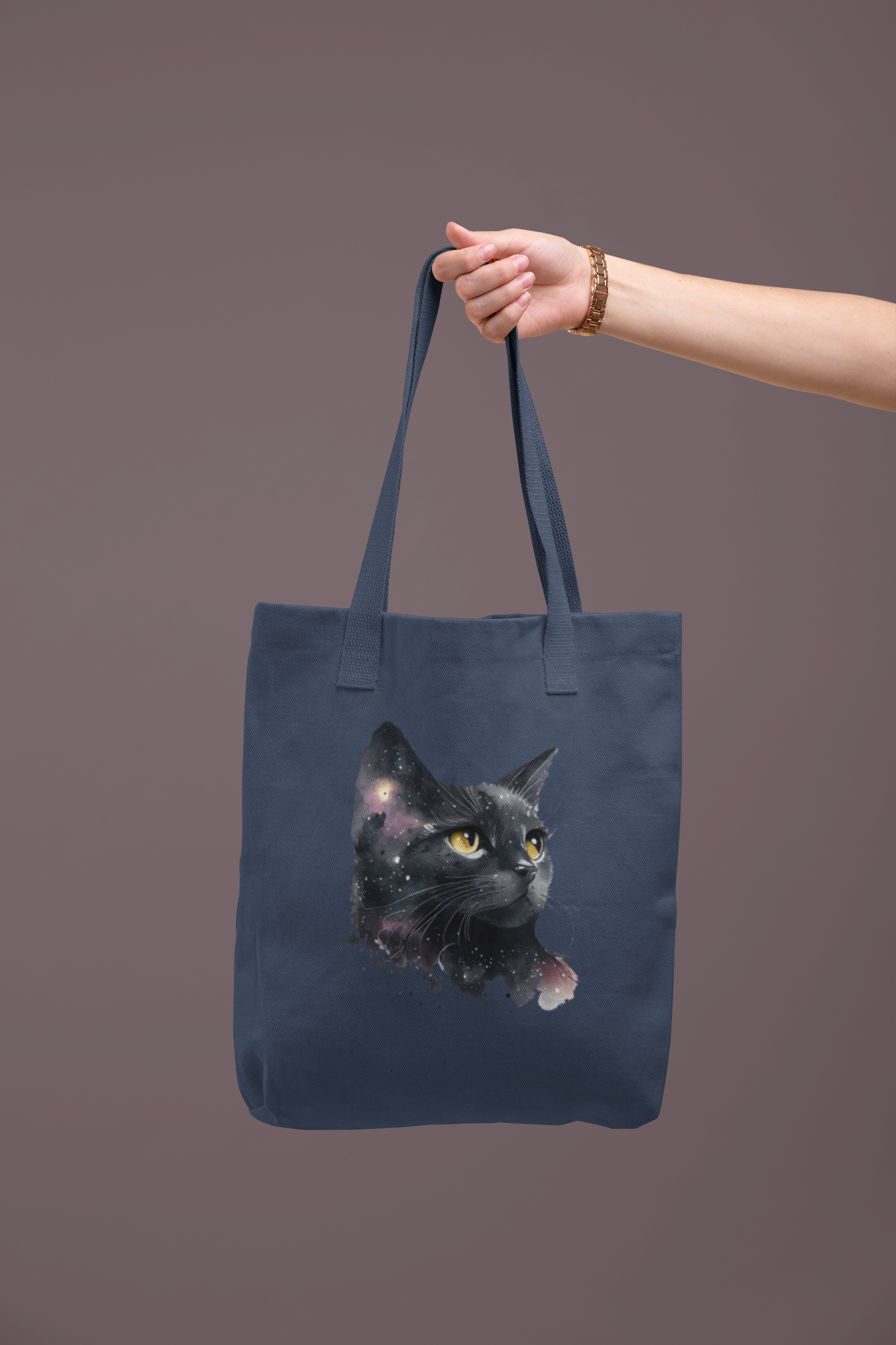 Black Cat Zipper Tote Bag