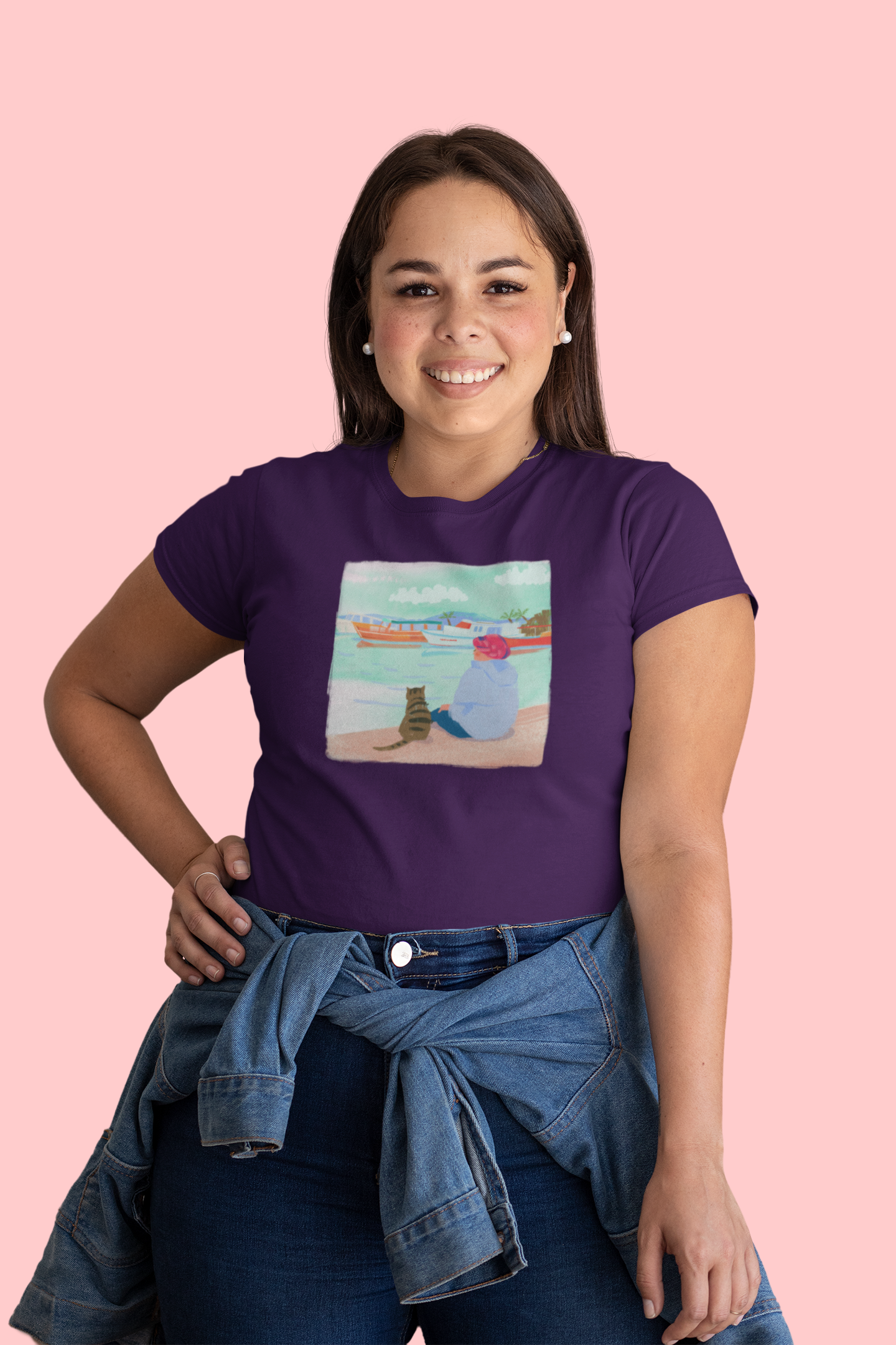 The Cat And Calm Cotton T-Shirt