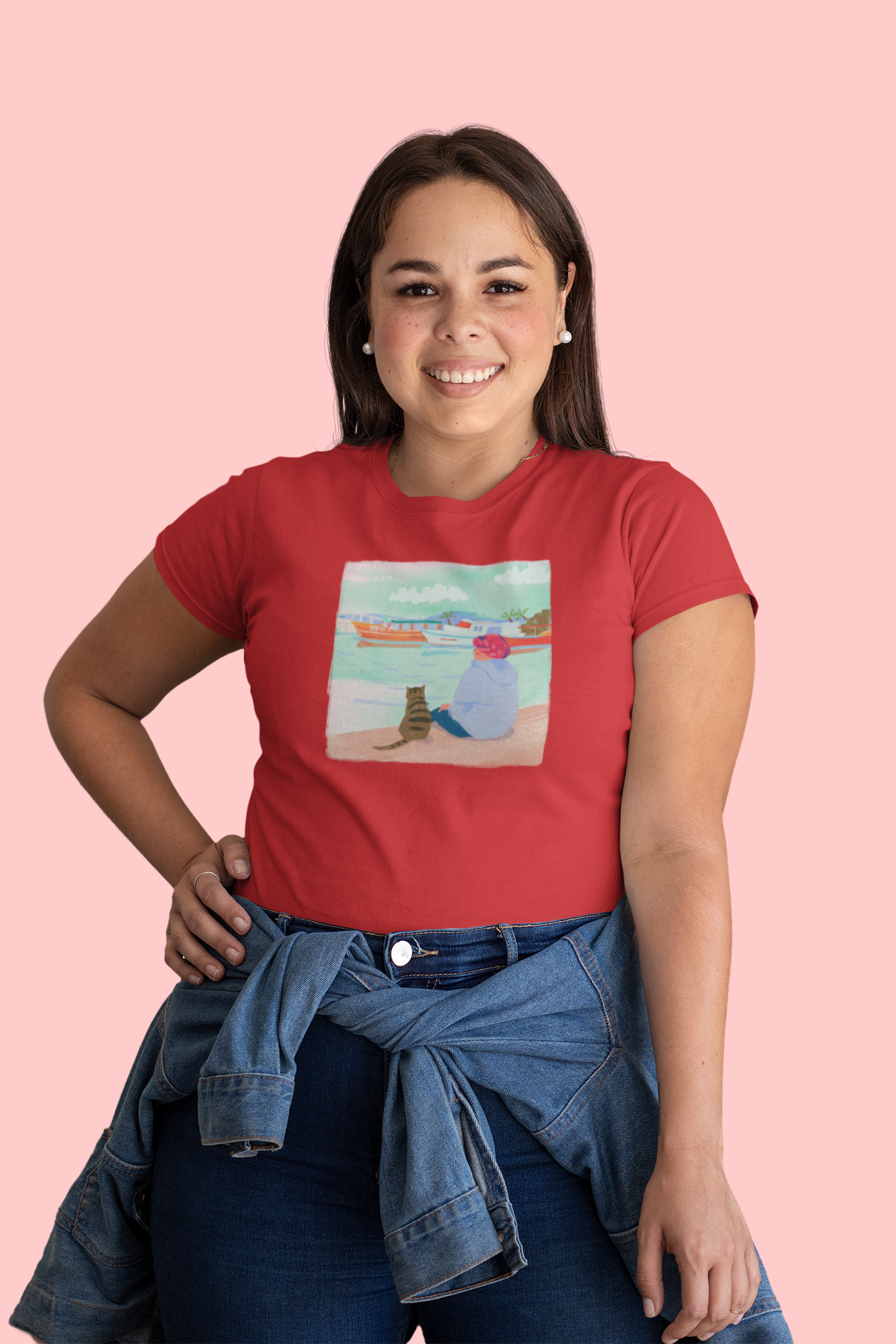 The Cat And Calm Cotton T-Shirt