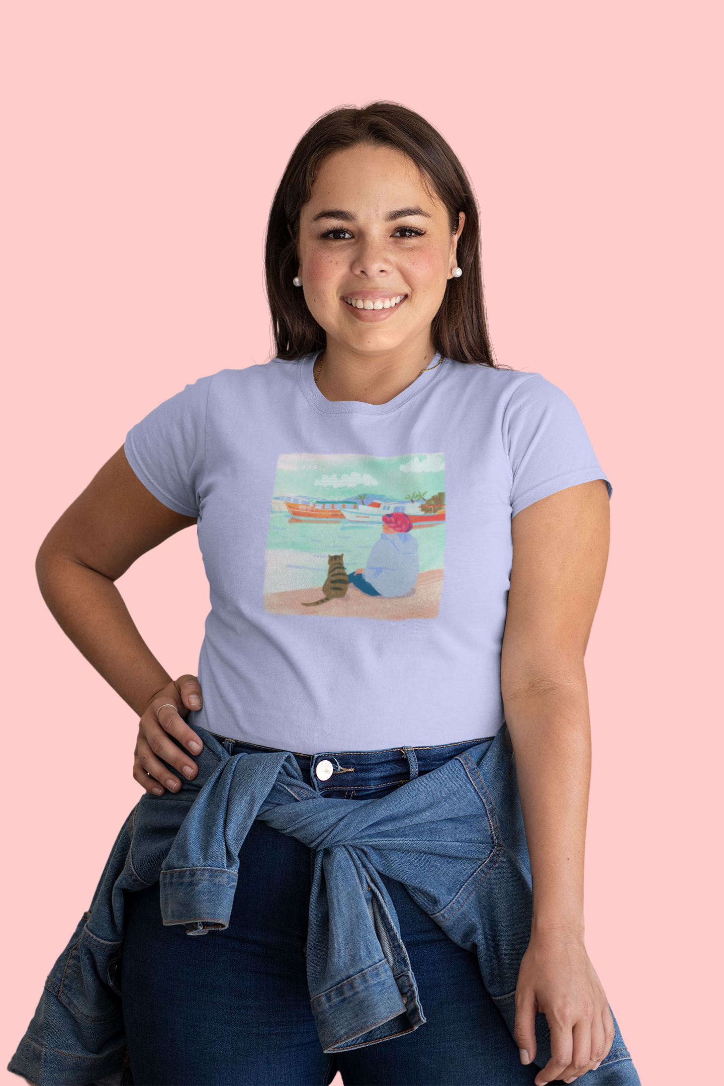 The Cat And Calm Cotton T-Shirt