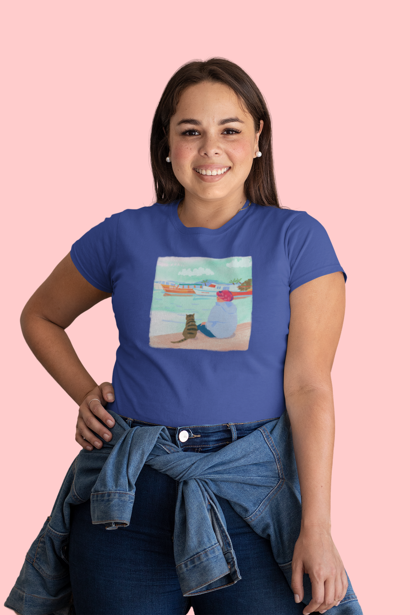 The Cat And Calm Cotton T-Shirt