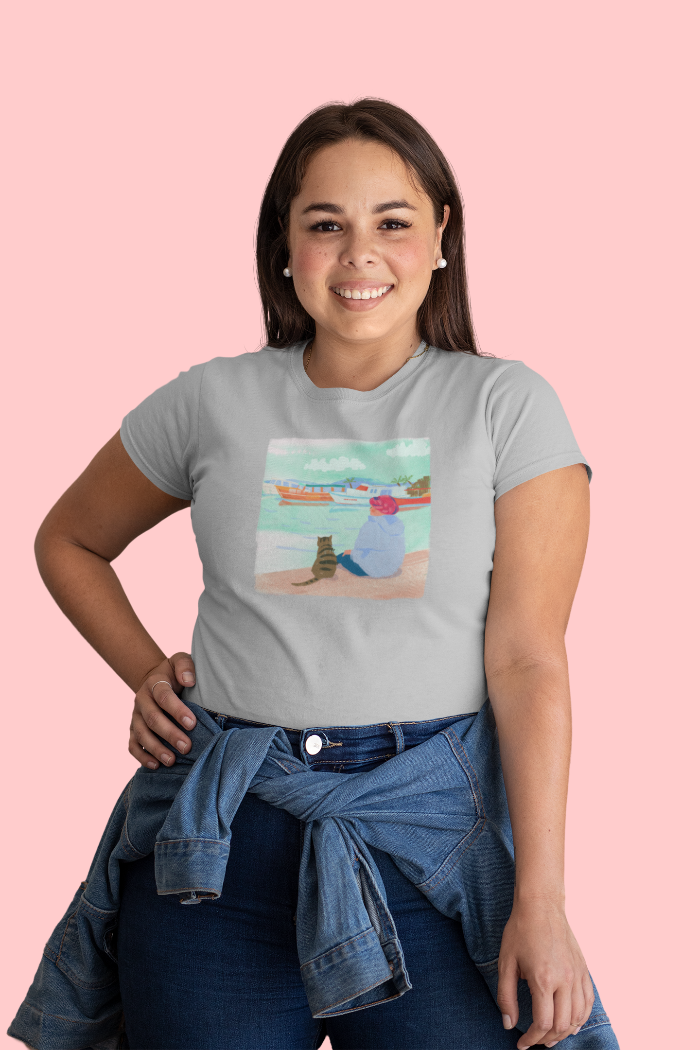 The Cat And Calm Cotton T-Shirt